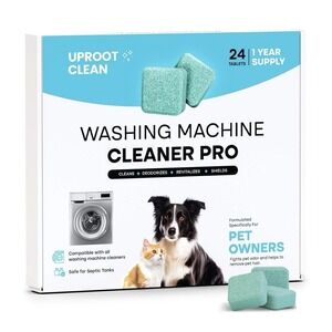 Uproot Clean Washing Machine Cleaner Tablets 24 Pk 12 Month Supply Pet Hair Odor